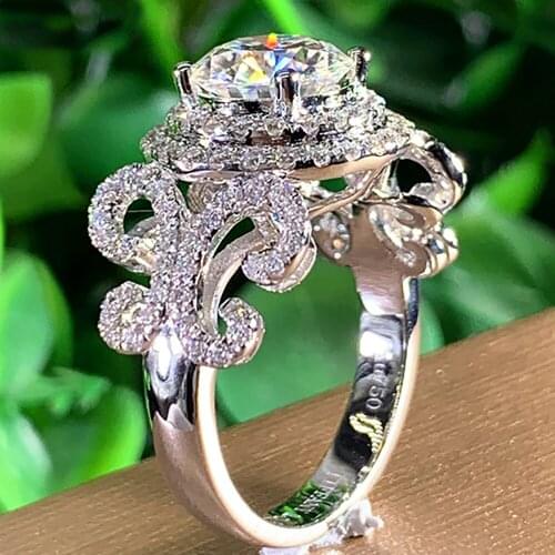 10K Au417 White Gold Women Wedding Party Engagement Ring 1 2 3 4 5 Carat Round Moissanite Diamond Ring Butterfly Luxury Trendy