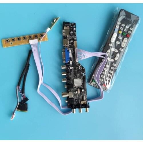 Kit For M133NWN1 R0 1366x768 driver digital DVB-T DVB-T2 LED USB VGA AV TV controller board panel HDMI-compatible monitor remote