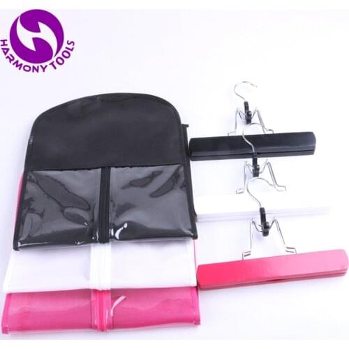2 Sets Pink,Black or White hair extension package bag zipper hanger suit case bag for weft hair & clipin hair and ponytail