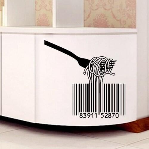 KUCADA creative pasta wall sticker home decoration kitchen wallpaper diy mural decal DIY WP1035 black