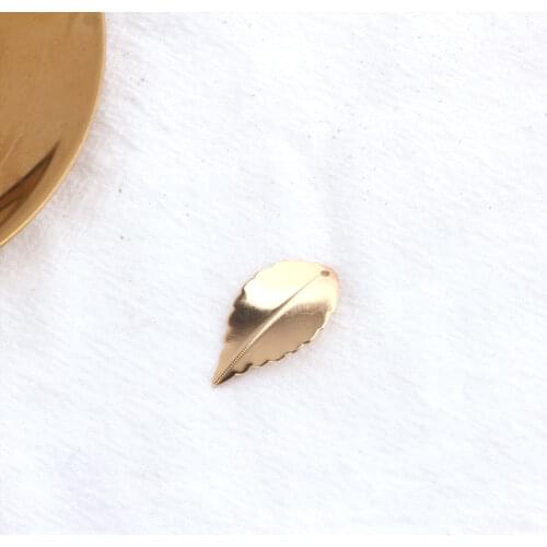 10PCS 15x27MM 24K Gold Color Plated Brass Tree Leaf Charms Pendants For Diy Jewelry Accessories
