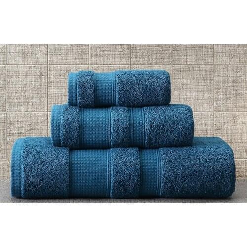 Bath Towel Set 100% Cotton Soft Absorbent Square scarf+ Face Washcloth+ Bath Towel Luxury for Family Guest Bathroom Gym 3pcs/lot