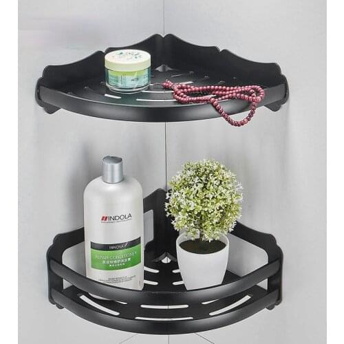Bathroom Shelf Wall Shelves Shelf Aluminum Black Bathroom Corner Shelf Wall Mounted Black Aluminum Kitchen Storage Holder