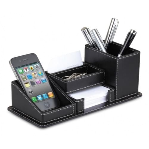 Desktop Leather Penholder PHONE Business Card Ataçlık