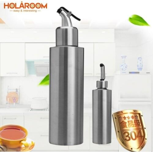 Stainless Steel Leak-proof Dustproof Oiler Kitchen Seasoning Container Storage Tool Practical Vinegar Soy Sauce Bottle Oil Pot