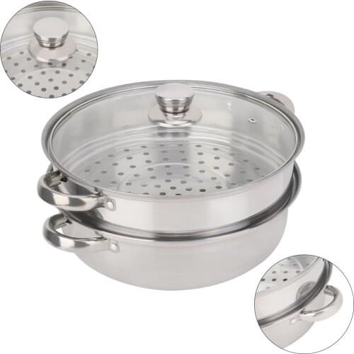 28CM Stainless Steel Single Layer Stockpot Hotpot Food Steamer Pot Cookware Household Cooking Gas Stove Steam Pot
