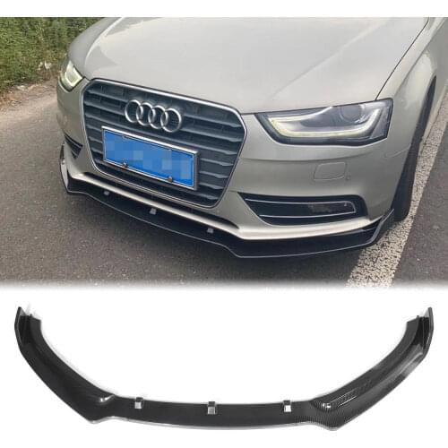 Black Carbon Fiber Look Front Lip Bumper Splitter Diffuser Spoiler Protection For Audi A4 B8.5 2013-2016 Car Styling