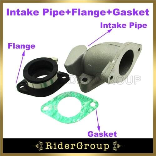 Carb Intake Adapter Boot Rubber Pipe + Flange + Gasket For Zongshen 2V 190cc Engine ZS1P62YML-2 Pit Dirt Bike Parts