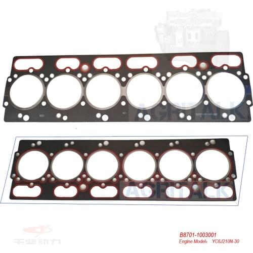 The cylinder head gasket for Yuchai engine YC6J210N-30, part number: B8701-1003001