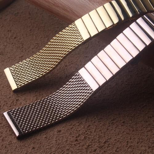 18/20/22/24mm New hot Shark Mesh Gold Rosegold Stainless Steel Watchband Replacement Bracelet Men Folding Clasp Watch Band Strap