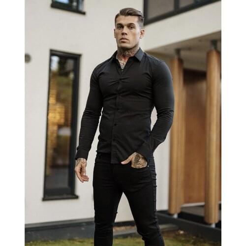 Shirt Mens Summer Thin Section Non-iron Modal Shirt Mens Black Long-sleeved Business Career Trend 6 Colors
