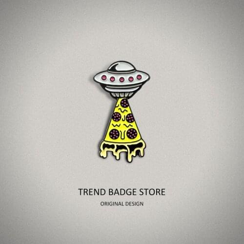 Cool Stuff Ufo Pins Metal For Backpack, Pizza Design Cowboy Badge Women Brooch Clothes Accessories