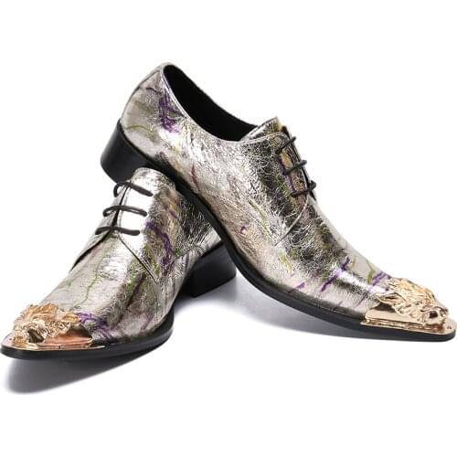 Deification Mens Formal Shoes Genuine Leather oxford shoes for men italian 2019 Men Dress Shoes Steel Toe Party Wedding Shoes