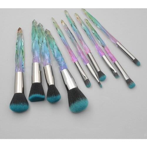 Face Makeup Brushes Transparent 10 Pieces Makeup Brush Set High Quality Professional Makeup Makeup Tools Foundation Brush