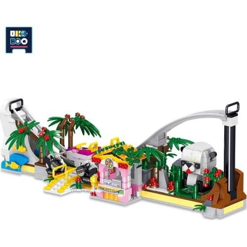 UKBOO Outdoor Playground Roller Coaster Mini City Game Model Building Blocks Micro Street View Architecture Bricks child Toys