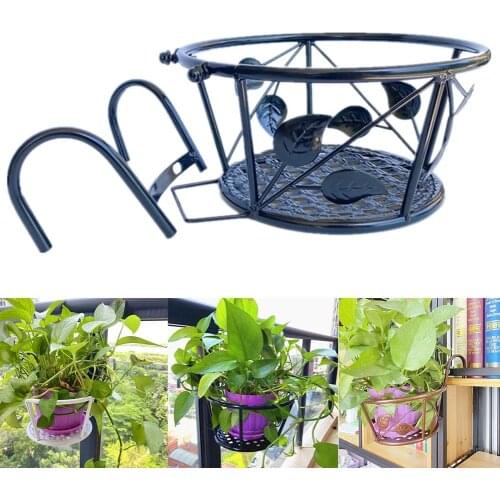 Hollow-out Iron Hanging Baskets Flower Plant Hanger Basket Wall Hanging Planter Pot Flowerpot Basket Home Garden Hanging Basket