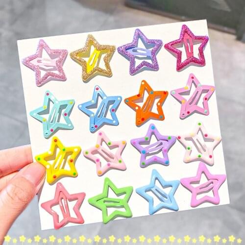 10/12Pcs/lot Cute Princess Candy Color Barrette Children Kids Hair Clips Pins BB Snap Hair Clip Hair Accessories Girl Headwear