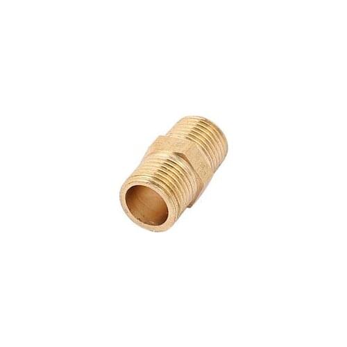 1/8BSP to 1/8BSP Male Thread Brass Pipe Hex Nipple Fitting Quick Adapter 5pcs