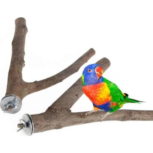 1Pc 15cm/21.5cm Parrot Wood Raw Fork Stand Rack Toy Hamster Branch Perches For Pet Birds Cage High Quality Drop Ship