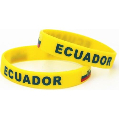 1PC Ecuador Flag Silicone Wristband Football Soccer Team Fans Sport Elastic Rubber Bracelet Bangles 2018 Armband SH232