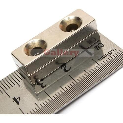 10 Pcs Lot N35 Strong Block Magnet 30x10X5mm Rare Earth Neodymium 2 Countersunk 4mm Hole