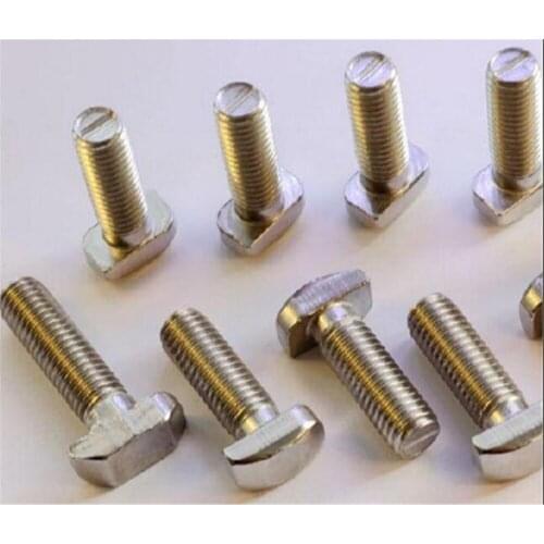 15-25pcs M8 Series Hammer Head T Bolt Screw For 4545 Aluminum Profile Nickel Plated T-slot M8x16/20/25/30/35/40mm