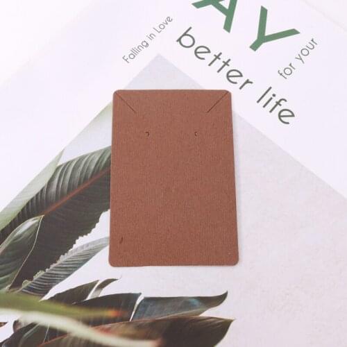 200Pcs/lot 6*9cm Fashion Gray Brown Paper Earrings Card Jewelry Earring Necklace Display Cards Hanger Logo Customized