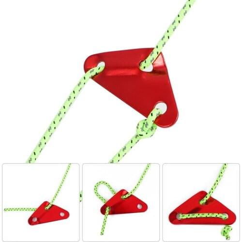 4Pcs Quick Knotting Tent Wind Rope Buckle 3 Holes Anti-slip Hiking Tightening Hook Wind Aluminum Alloy Anti-slip Cord Buckle