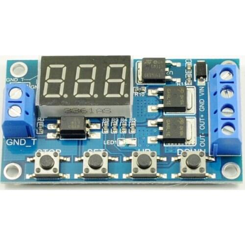 5-36V Double MOS Module Switch Trigger Time Delay Circuit Timer Cycle Adjustable 15A 400W MOS control switch Better than relay