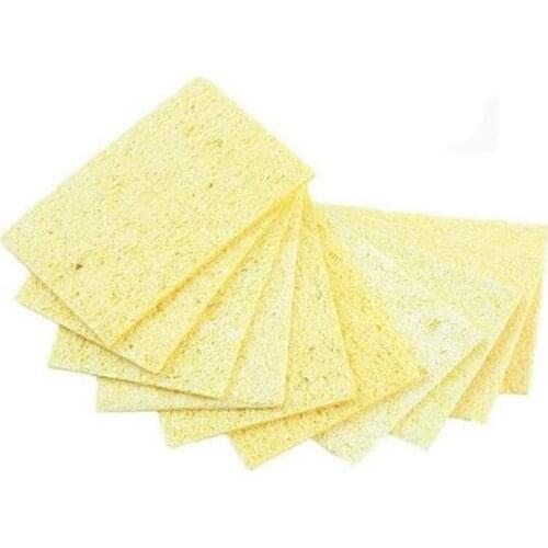 5pcs Replacement Sponges Pads Solder Iron Tip Cleaner Universal Yellow Soldering Iron Cleaning Sponge Reapir Tools