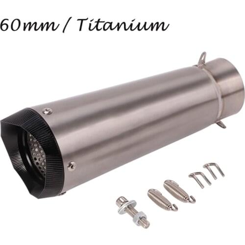60mm Motorcycle Parts Titanium Exhaust Tip Motor Muffler Vent Pipe Slip for ATV Street Racing Bike