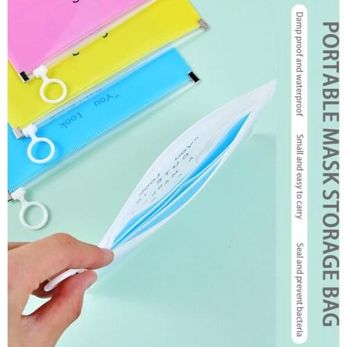 8 Pcs Multi-Color Mask Cover Bag Portable Facemask Holder Mouth Mask Storage Bags Save Mask Boxes Cosmetic Bags Organizer