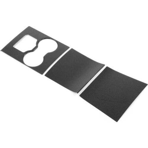 Auto mirror accessories car styling Centre Console Cover Cup Holder Panel Trim Carbon Fiber Fit for Tesla Model 3