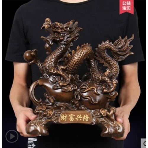 Antique Zhaopai dragon handicraft household resin attracts money dragon handicraft office decor Creative Home decoration