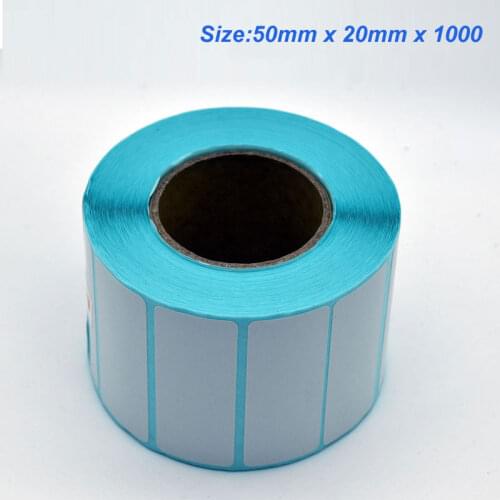 High quality Thermal label paper Thermal sticker paper 50mm x 20mm x 1000 for thermal printers