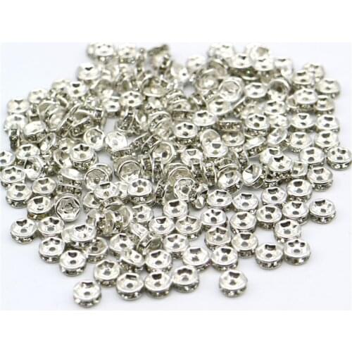 200pcs/lot Antique Silver Color Spacer Beads 6mm Round Metal Loose Beads For DIY Bracelets Jewelry Making Findings