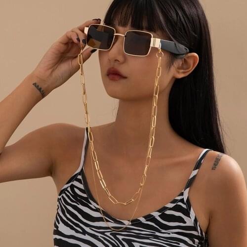 2021 New Fashion Women Glasses Chain Double Layered Metal Link Chains for Sunglasses Nonslip Eyeglass Holder Cord Neck Necklace