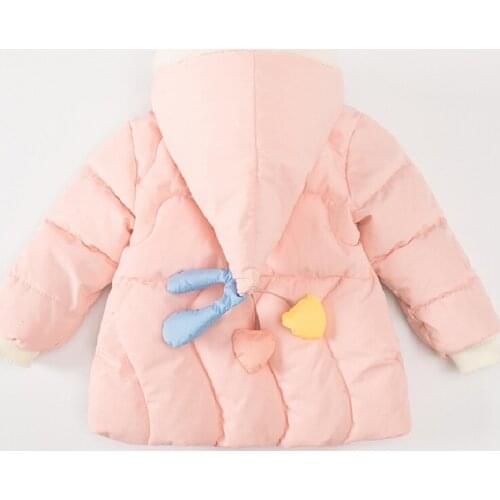 0-4 years old winter new girls' thickened down cotton padded jacket baby down cotton candy printed cotton padded jacket coat
