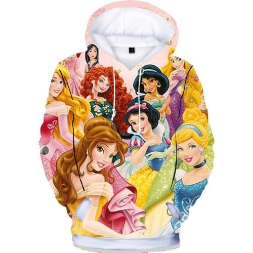 Bell Sleeping Beauty Classic Princess 3D Print Sweater Children Hoodies Jacket Casual Cotton Coat Girls Boys Clothing