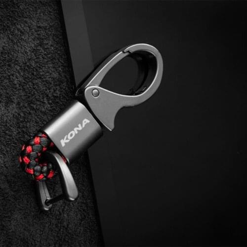 For Hyundai kona 2016 2018 2019 accessories Key With Logo Keyring Metal Car Emblem new car Styling Leather / Key Ring Keychain