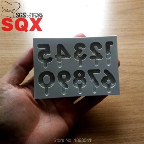 Ice cream shape 0-9 digital silicone mold, cake decoration tools, cooking cake mold, kitchen accessories SQ16339