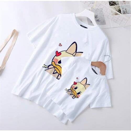 Family Mommy And Me Short T Shirts Mother Daisy Duck Mother Baby Daughter Clothes Fashion Outfits Mama Girls Cute Summer Tops
