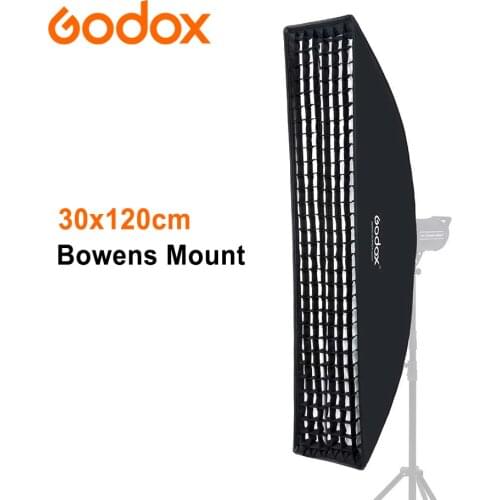 Godox 30x120cm Softbox Honeycomb Grid Rectangular Bowens Mount Strip Soft box Studio Strobe Softbox Diffuser for Studio Strobe