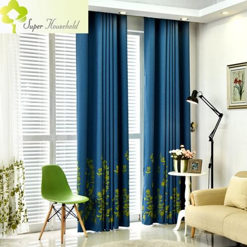 Finished High-grade Embroidered Shading Curtains for Bedroom Living Room Fabric Tulle Curtains for Kitchen Window Treatments
