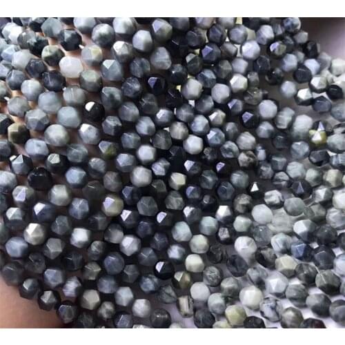 Loose beads hawks eye faceted 6mm 14inch for DIY jewelry making FPPJ wholesale beads nature