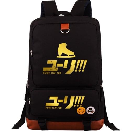 New Gold Anime Yuri On Ice Boys Girl Kids School Book Bags Women Bagpack Teenagers Canvas Men Laptop Travel School Backpack