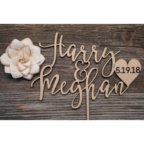 Personalized Wedding Cake Topper | Name and Date | Wedding Topper | Bridal Shower Topper | Calligraphy Cake Topper | Modern Cake