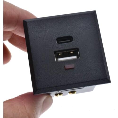 Quality Snap-in Embedded USB & Type C Charging Outlet Module For Table Socket 5V Maximum With LED Indicator