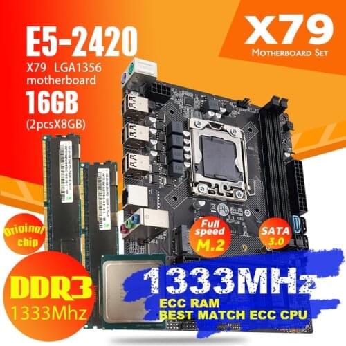 Atermiter X9A X79 motherboard set with Xeon LGA 1356 E5 2420 C2 cpu 2pcs x 8GB= 16GB 1333MHz DDR3 ECC REG memory RAM PC3 10600R