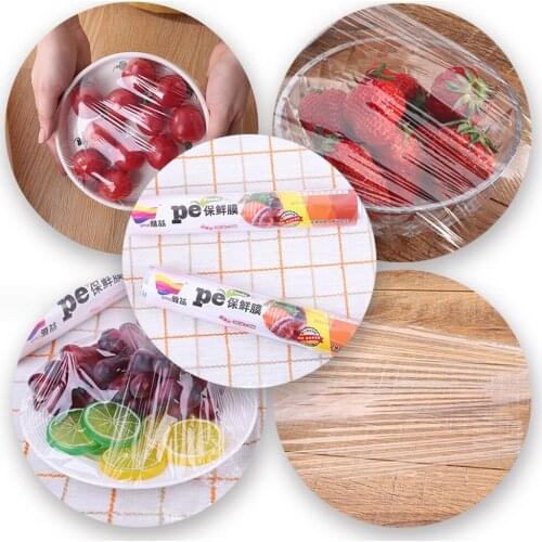 Kitchen Seal Food Wrap PE Food Cling Film Roll Wrapper Food Fresh Keeping Film Refrigerator Food Packaging Food Storage Holder
